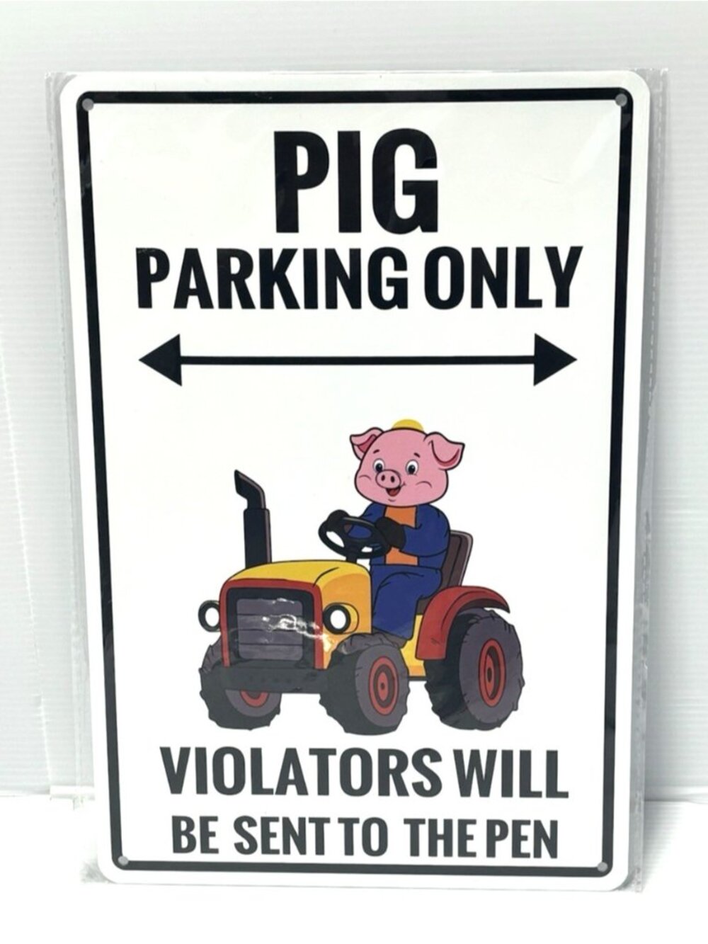 Pig Parking Only Violators Will Be Sent To The Pen Metal Sign Novelty Humor Wall